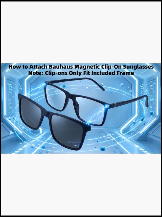 Magnetic Clip-On Sunglasses Polarized UV Protection Retro Square Fit Over Night